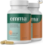 Emma Gut Health Relief Supplement, Doctor Endorsed Formula for Women & Men, Leaky Gut & Digestive Support for Constipation, Bloating & Gas Relief with Berberine, Resveratrol, Quercetin, 60 Caps,2-Pack