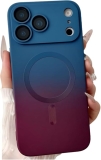 Erlova Magnetic for iPhone 17 Pro Max Case,Compatible with MagSafe,Gradient Dual Color,Cute Aesthetic Iridescent with Grade Drop Protection Shockproof Cover for Women and Girls,(Blue Red)
