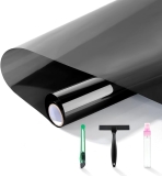 FuFin One-Way Window Privacy Film with Installation Tools,Premium PET Material,Heat Control 99% UV Blocking and Privacy Protection and Blackout Window Film (Black, 17.5InchÃ78.7Inch)