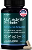 GLP-1 Probiotic Supplement for Weight Loss & Appetite Suppressant for Women and Men with Akkermansia, Berberine, Inulin, EGCG, Resveratrol, Hops - Supports Digestion, Hunger, Cravings, Gut Health