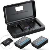 LP-E10 Battery 2-Pack 1600mAh and Digital Display Dual USB Charger for Canon LP E10,EOS Rebel T7 T6 T5 T3 T100,Kiss X50 X70 X80 X90,EOS 1100D 1200D 1300D 1500D 2000D 3000D 4000D Digital Cameras