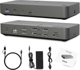 MacBook Docking Station 3 Monitors, Displaylink Laptop Docking Stations with 130W Power Supply,15 in 1 USB C Triple 4K Display Dock for MacBook Pro/Air and USB-C/A Port Computer (3 HDMI, 2 DP)