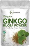Micro Ingredients Organic Ginkgo Biloba Extract Powder, 8oz | Naturally Occurring Ginkgo Flavone Glycosides | Herbal Supplements for Women & Men | Non-GMO, Vegan Friendly