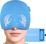 Migraine Relief Cap - Built-in Slide-Up Eye Mask - Natural Headache Relief - 360Â° Compression Hangover Hat with Cooling Gel for Tension and Stress