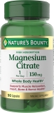 Natureâs Bounty Magnesium Citrate, High Absorption Magnesium Supplement for Whole Body Health with 150 mg Magnesium, Vegetarian, Gluten Free, 90 Capsules
