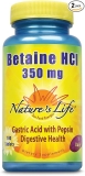 Natures Life Betaine HCL Supplement 350 mg | Includes 150mg of Pepsin | Healthy Digestive Function Support | 100 Tablets | Pack of 2