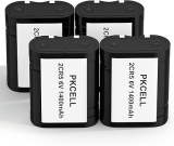 PKCELL 2CR5 Lithium Battery 4-Pack, 6V 1400mAh Lithium Photo Battery Replacement for 2CR5M 5032LC DL245 EL2CR5 KL2CR5 RL2CR5