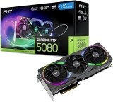 PNY NVIDIA GeForce RTXâ¢ 5080 Epic-Xâ¢ ARGB OC Triple Fan, Graphics Card (16GB GDDR7, 256-bit, Boost Speed: 2775 MHz, PCIeÂ® 5.0, HDMIÂ®/DP 2.1, 2.99-Slot, NVIDIA Blackwell Architecture, DLSS 4)