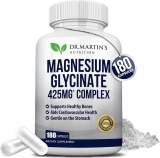 Premium Magnesium Glycinate 425mg - 180 Vegan Capsules - Helps with Stress Relief, Sleep, Muscle Cramps & Healthy Heart