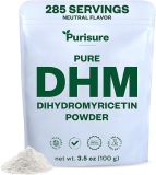 Purisure Dihydromyricetin Powder, 100g, 100% Pure DHM Supplements, Liver Support and Overall Wellness, Premium Quality DHM Supplement, Dihydromyricetin (DHM) Powder for Worry-Free Night Outs