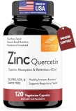 Sandhu's Zinc Quercetin 120 Vegetarian Capsules (Pack of 1) | High Absorption Zink Supplements for Immunity and Seasonal Allergy | Antioxidant Immune Support for Men and Women | Easy to Swallow