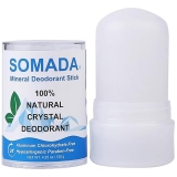SOMADA Crystal Deodorant Stick for Women and Men, 4.25 oz/120g - 100% Natural Alum Salt Stone Rock - Unscented Mineral Rock