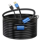 USB 2.0 Type A Male to A Female Active Repeater Extension Cable 50ft, High Speed 480 Mbps