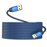 USB to USB Cable 25FT,Durable Braidedfor USB 3.0 Male to Male Type A to Type A Cable Data Transfer Compatible with Hard Drive, Laptop, DVD Player, TV, USB 3.0 Hub, Monitor, Camera, Set Up Box and More