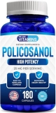 We Like Vitamins Policosanol 25mg - 180 Capsules - Policosanol Supplement Made from Natural Sugar Cane - Non-GMO and Gluten-Free