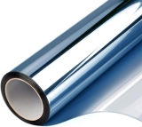 Window Privacy Film One Way Daytime Mirror Tint Treatments UV Heat Control Vinyl Stickers Sun Block Glass Paper Door Covering Reflective (Blue Silver, 17.5 Inch x 7.8 Feet)