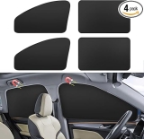 Window Sun Shade Car Curtains - Side Thiken Sun Shades Magnetic 100% Block Light Car Window Covers with Cooler Feeling (Black, T-4pcs)