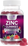 Zinc Gummies 50mg - Extra Strength Immune Support Antioxidant Gummy, Vegan, Non-GMO & Gluten Free - Best Zinc Supplement for Skin Bone & Heart Health - Chewable Tasty Berry Flavor - 120 Gummies