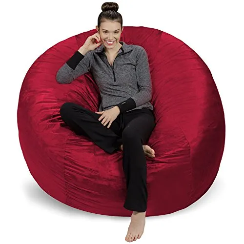 Sofa Sack - Plush Ultra Soft Bean Bags Chairs for Kids, Teens, Adults - Memory Foam Beanless Bag Chair with Microsuede Cover - Foam Filled Furniture for Dorm Room - Cinnabar 6'