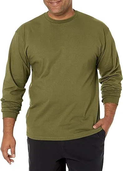 Soffe Men's Long-Sleeve Cotton T-Shirt, Olive Drab Green, X-Large