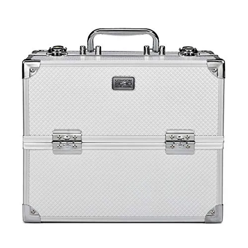 Soho Allegro by ScÃ¼nci Pro Texture Silver Diamond Cosmetic Case, Black, 12.25