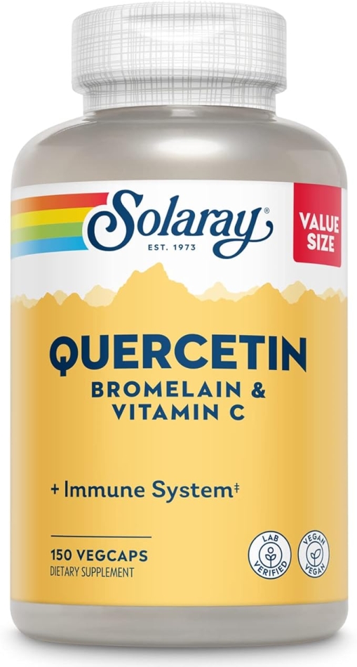 Solaray QBC Plex | Quercetin & Bromelain Plus Vitamin C | Year Round Immune Function & Respiratory Health Support | Non-GMO & Vegan (150 CT)
