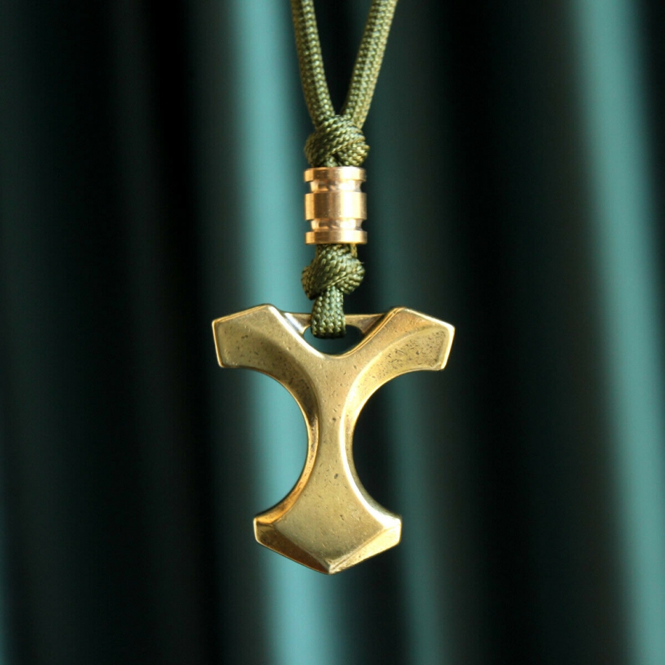 Solid Brass EDC TOOLs Survival Escape Keychain Necklace Pendant Knife Bead