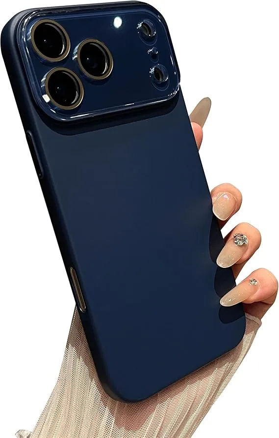 Solid Color Full Camera Lens Protection Compatible with iPhone Case (Dark Blue,iPhone 17 Pro Max)