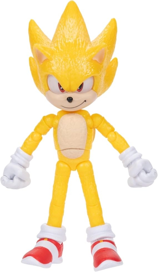 Sonic 3 Movie Action Figures - 5-Inch Super Sonic Collector Toy Figure, Highly Articulated for Boys & Girls - Officially Licensed 3 Movie Product