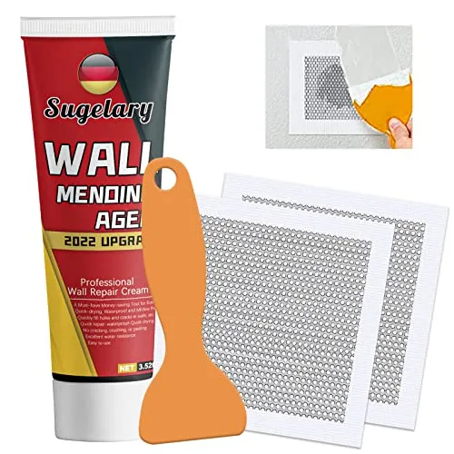 Spackle Wall Repair Kit with 2-Inch Drywall Patches, Drywall Repair Kit Quick and Easy Solutions to Fill the Holes, Plaster Dent and Graffiti Repair, Self-Adhesive Wall Mending Agent