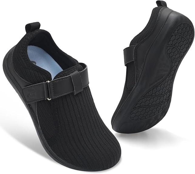 Spesoul Wide Womens Walking Shoes Adjustable Diabetic Shoes Breathable Zero Drop Barefoot Shoe Neuropathy Edema Nursing Shoe Wide Width Sneakers