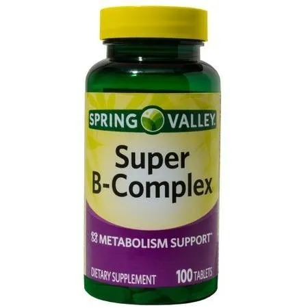 Spring Valley Super B-Complex, Metabolism Support, 100 Tablets by Spring Valley