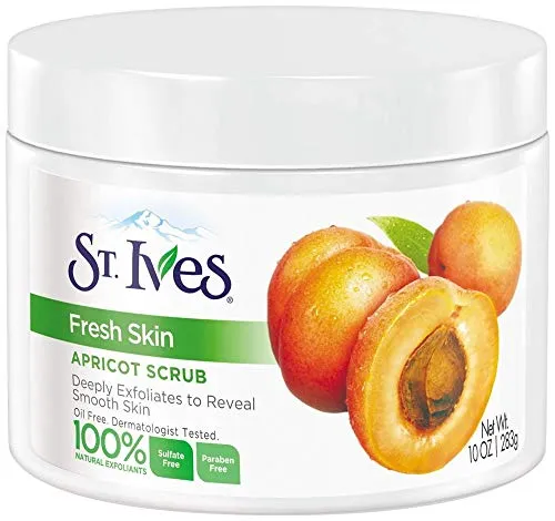 St Ives Scrub Apricot Fresh Skin Invigorating 10 Ounce Jar (295ml) (3 Pack)