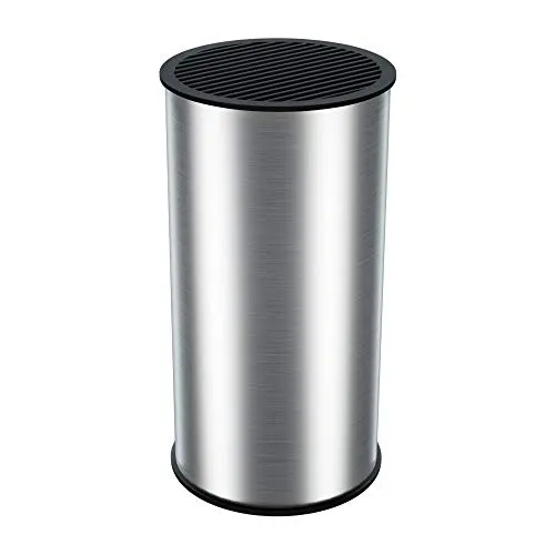 Stainless Steel Universal Knife Block Holder -Detachable for Easy Cleaning- Round Knife Holder For Safe, Space Saver Knife Storage - Unique Design Slot to protect blade-Dishwasher safe- by KITCHENDAO