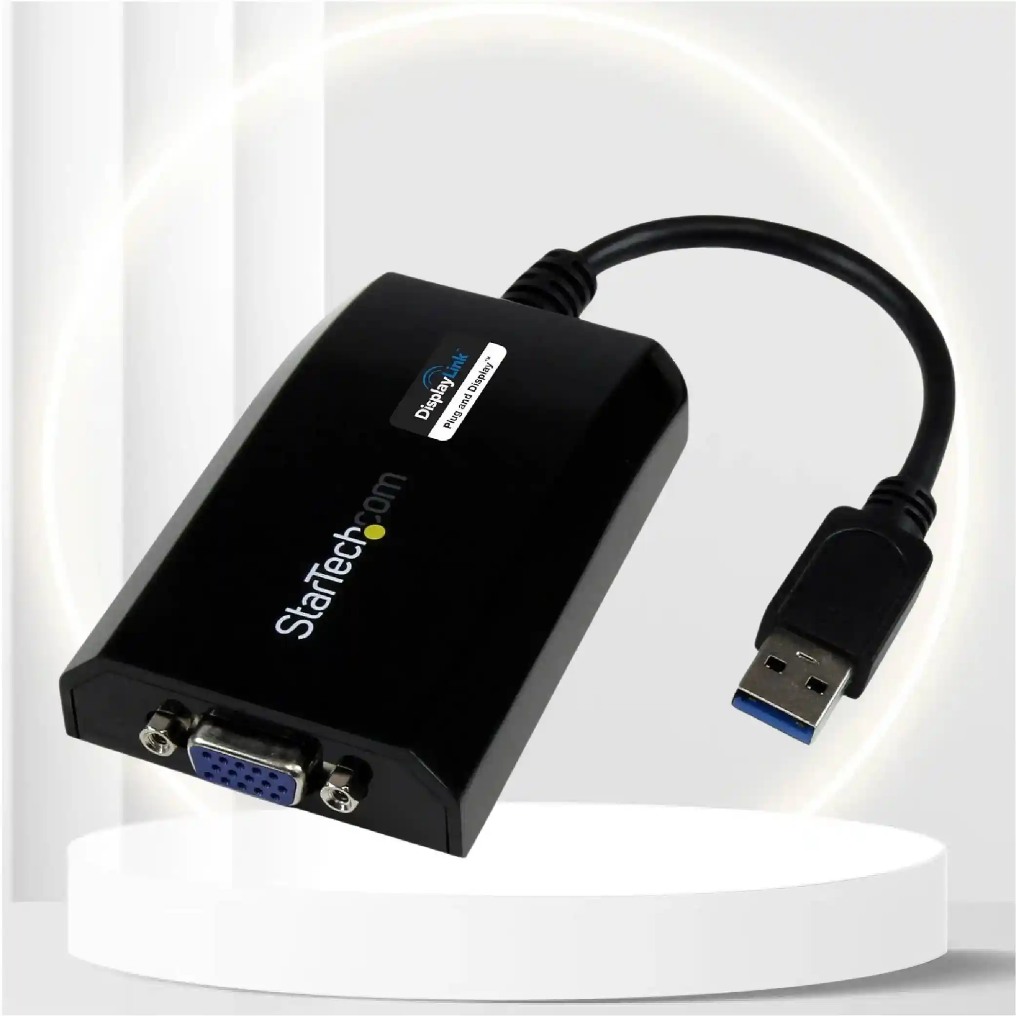 StarTech.com USB 3.0 to VGA Display Adapter 1920x1200 1080p, DisplayLink Certified, Video Converter w/ External Graphics Card - Mac & PC (USB32VGAPRO), Black