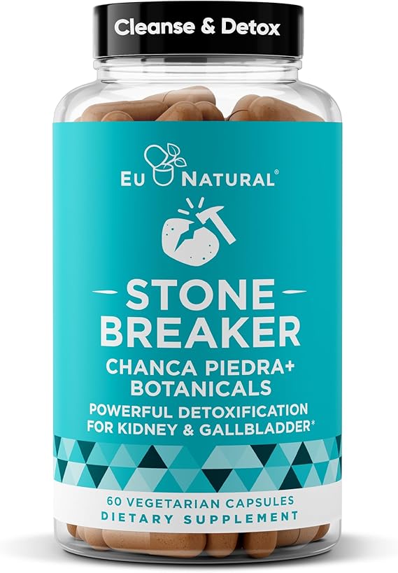 Stone Breaker Chanca Piedra Natural Kidney Cleanse & Gallbladder Formula Detoxify Urinary Tract, Flush Impurities, Clear System Hydrangea & Celery Seed Extract 60 Vegetarian Soft Capsules