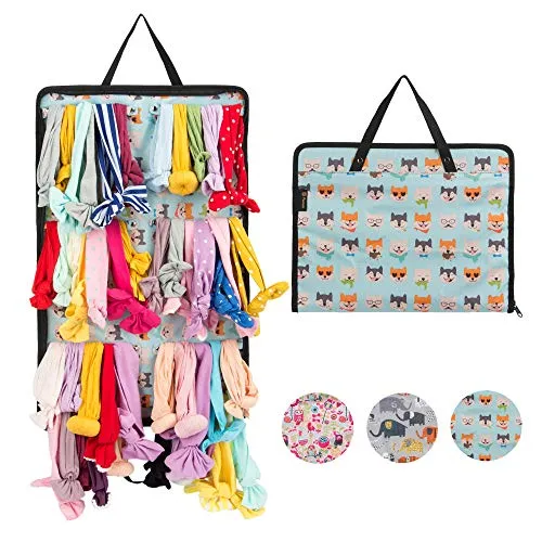 Storable and Foldable Baby Girl Headbands and Bows Organizer Carry Case, Hanging Newborn Baby Girls Headbands Bag(Not Include Any Accessories) (Shiba Inu)