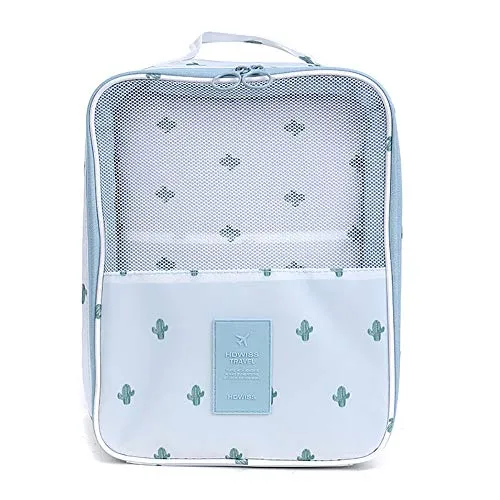 Storage Bag Holds 3 Pair of Shoes for Travel and Daily Use, Waterproofï¼Cactus)