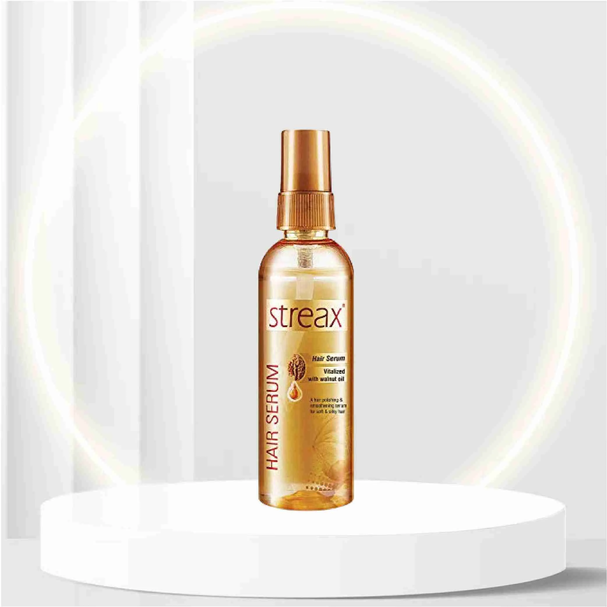 Streax Hair Serum Enriched with Walnut Oil Gives Frizz-free Satin Smooth Hair 100ml (3.5 Oz)