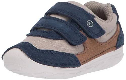Stride Rite baby boys Soft Motion Mason Athletic Sneaker, Navy/Truffle, 6 Toddler US