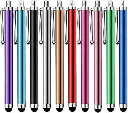 Stylus Pen [10 Pack] Universal Capacitive Touch Screen Pens for Tablets, iPad mini, iPad Pro, iPad Air, Smartphones, Samsung Galaxy - Multiple Colors