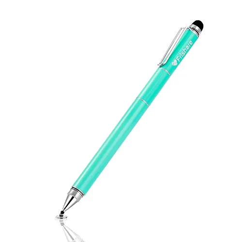 Stylus Pens for Touch Screens, Capacitive Stylus Pen with Ballpoint Pen Disc Fiber Mesh Tip, Writing and Drawing Fine Point Stylus for Ipad, Tablet, iPhone, Chromebook - Turquoise