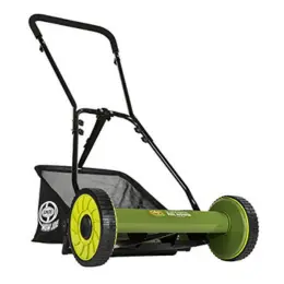 SUN Joe MJ500M 16-Inch Manual Reel Mower w/Adjustable Cutting Height, 6.6-Gallon Removable Grass Catcher, 5 Steel Blades, 2-Wheels, 24.5