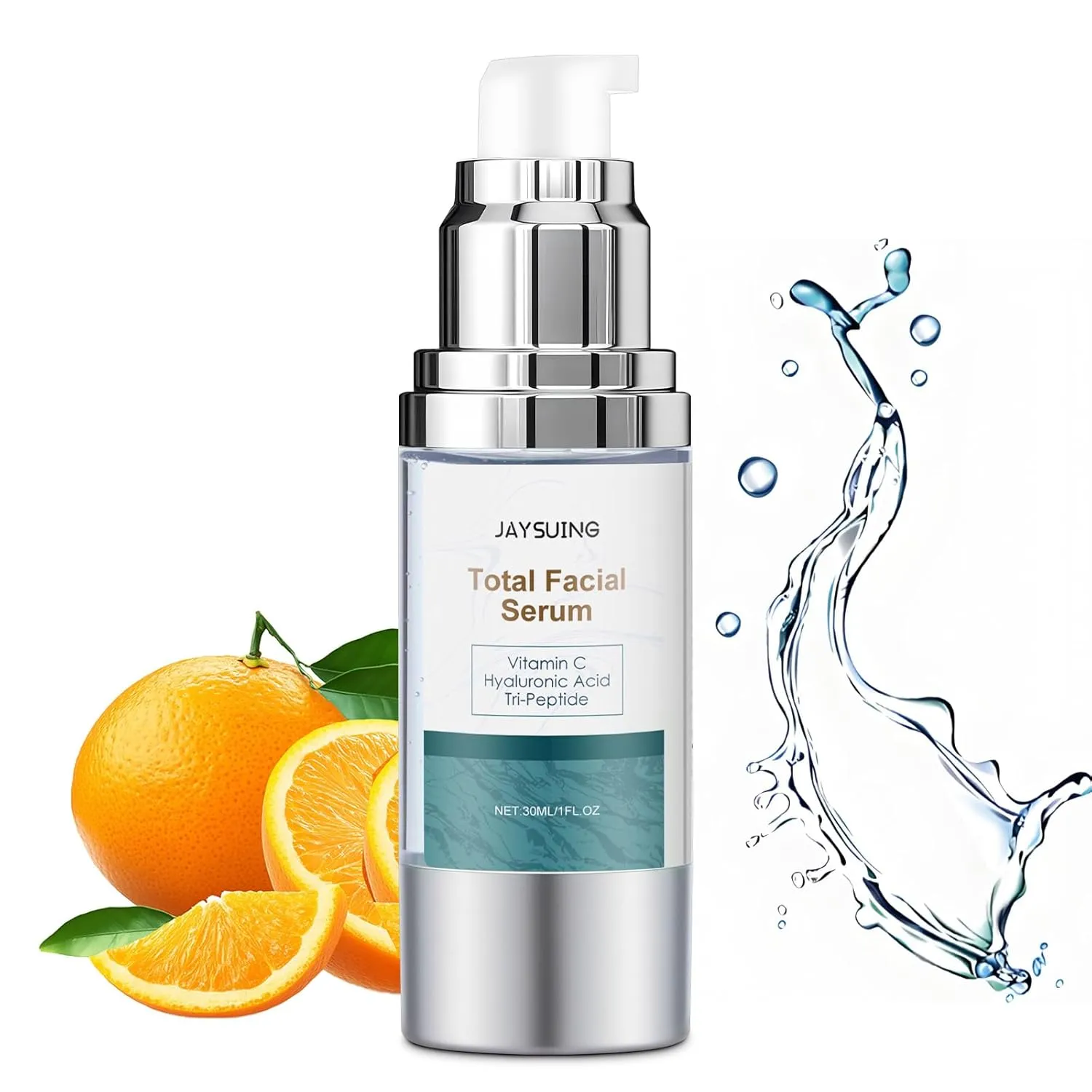 Super Vitamin C Serum for face, with Hyaluronic Acid & Peptides - Anti Aging Face Serum for Women & Men, Dark Spot Corrector for Firming, Hydrating Treatment to Reduce Wrinkles & Fine Lines, 1 fl oz