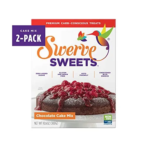 Swerve Sweets, Chocolate Cake Mix, 10.6 ounces (Pack of 2)