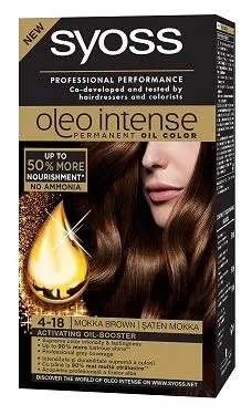 SYOSS Oleo Intense Permanent Oil Color Professional Performance Free AMMONIA 4-18 Mokka Brown