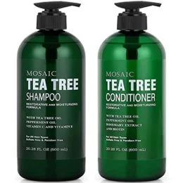 Tea Tree Shampoo and Conditioner Set for Hair Growth, For Thinning Hair and Hair Loss Treatments for Women & Men, Hair Thickening Products for Women & Men, Paraben & Sulfate Free Shampoo 20.2 FL Oz Each