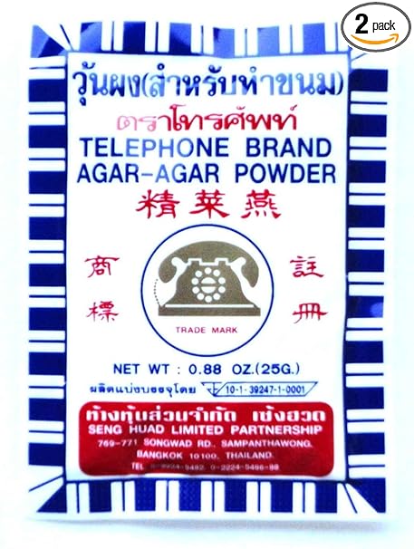 Telephone Brand Agar Agar Powder 25 g.x2 Pack