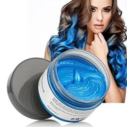 Temporary Hair Color Dye Wax, Instant Blue Hair Color Wax, EFLY Temporary Hairstyle Cream 4.23 oz Hair Pomades Hairstyle Wax for Men and Women (Blue)