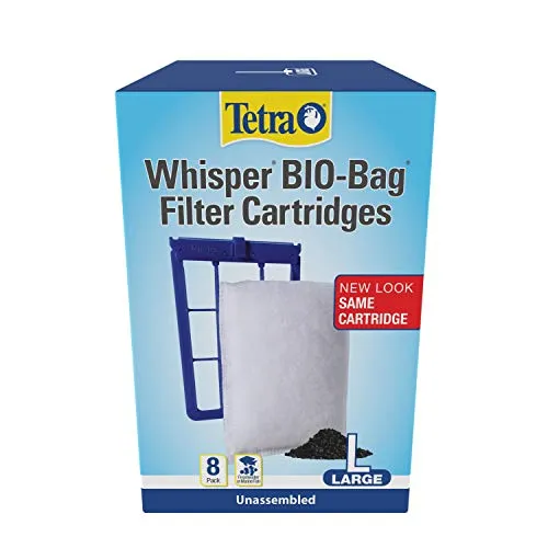 Tetra Whisper Bio-Bag Disposable Filter Cartridges 8 Count, For aquariums, Large, Unassembled, Whites & Tans (26163)
